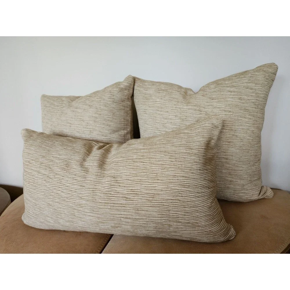 2 -‎ Roth & Tompkins Woven 20x20 Throw Pillow Covers Zippered Toffee Damask NEW